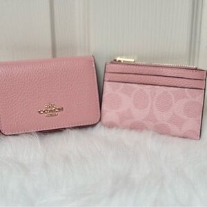 Coach Powder Pink Wallet and Cardholder Set